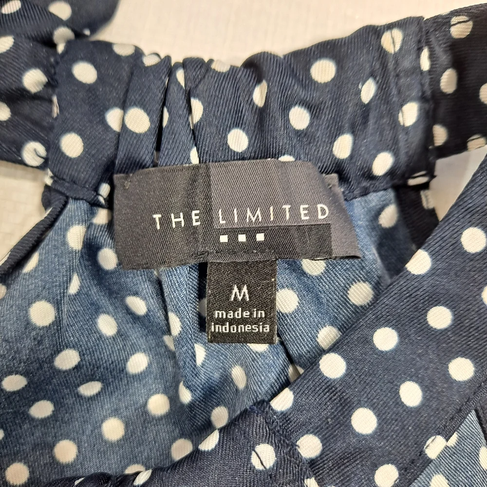The Limited Blue Polka Dot Sleeveless Top